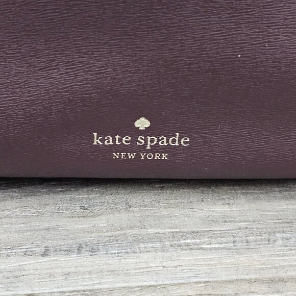 KATE SPADE Kaci Chocolate Cherry Leather Large Tote Shoulder Bag COA - Picture 13 of 16